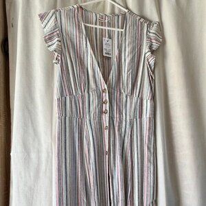 NWT Marine Layer Camila Midi Dress Multi Stripe Medium